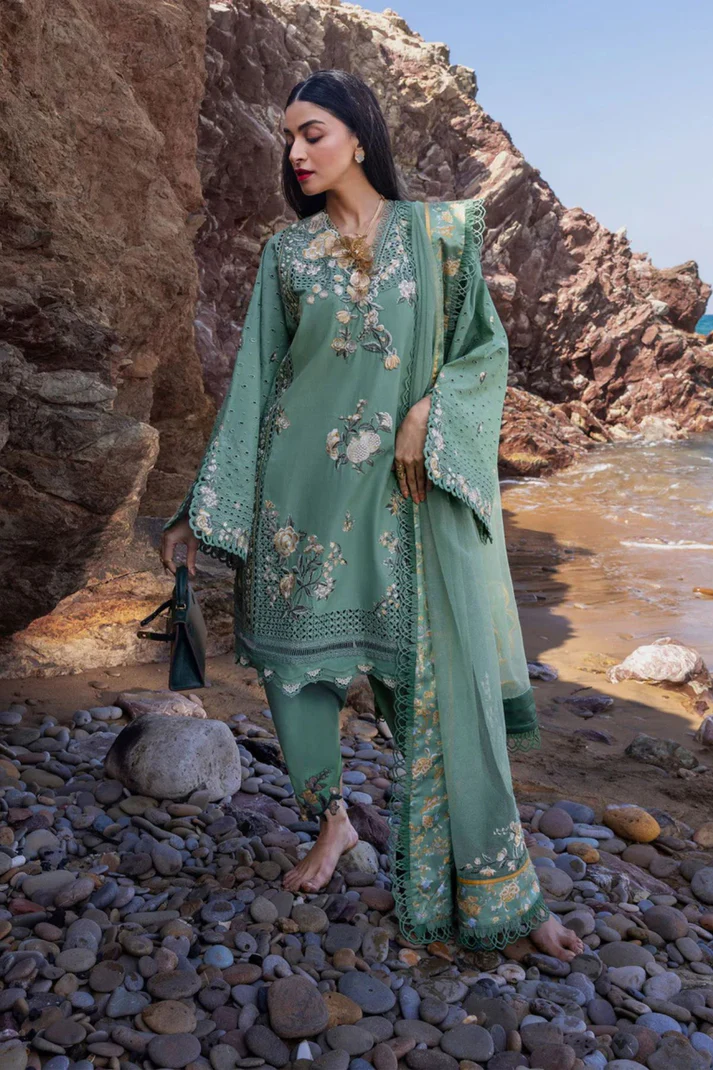 crimson 008 unstitched luxury dhanak chikankari heavy embroidered 3pc suit