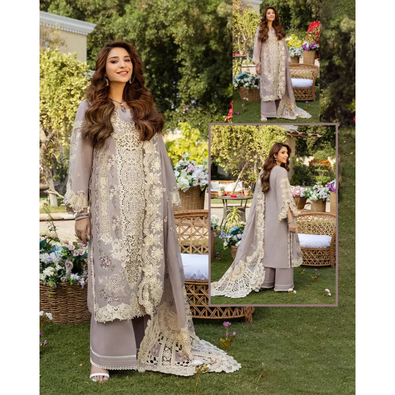 elaf 001 unstitched luxury dhanak heavy embroidered 3pc suit