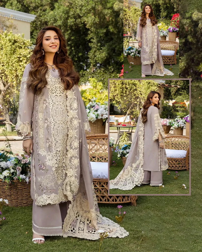 elaf 001 unstitched luxury dhanak heavy embroidered 3pc suit