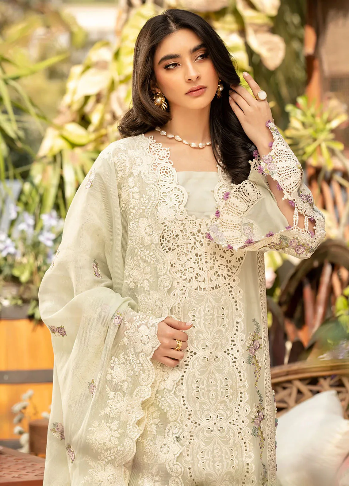 elaf 002 unstitched luxury dhanak heavy embroidered 3pc suit