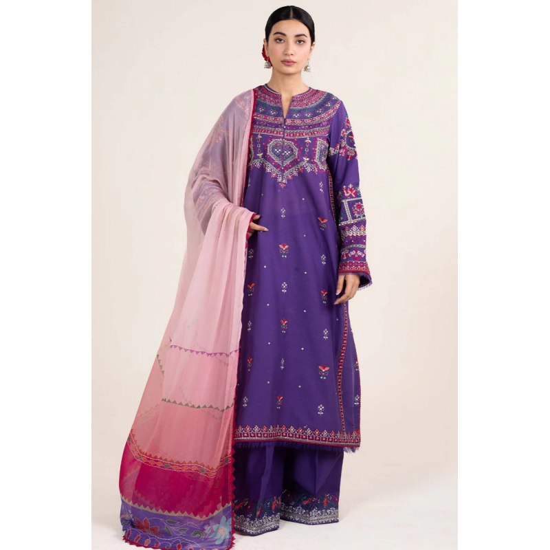 zara shahjahan 011 unstitched luxury dhanak heavy embroidered 3pc suit