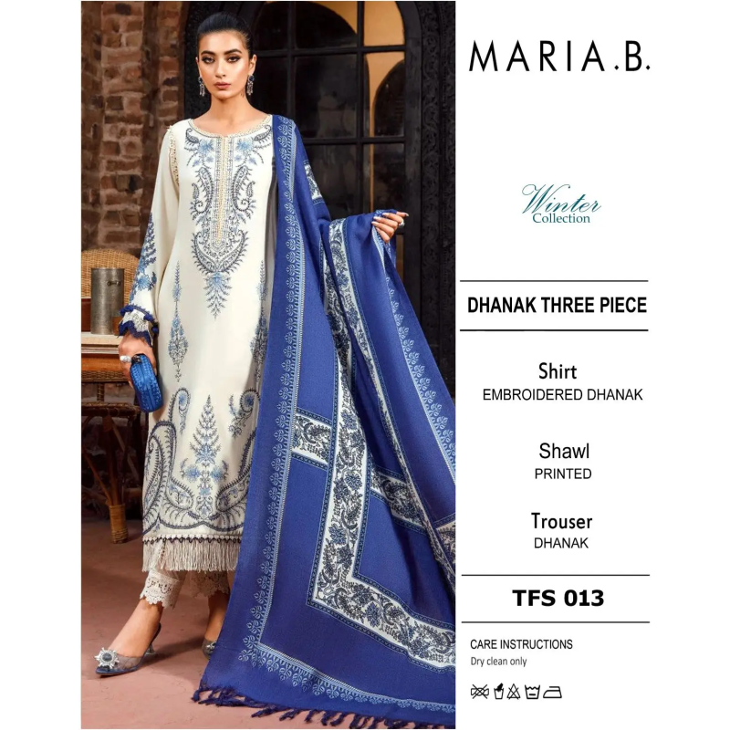 maria b 007 unstitched luxury dhanak heavy embroidered 3pc suit