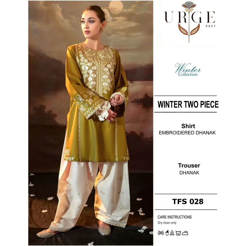 urge 002 unstitched luxury dhanak heavy embroidered 2pc suit
