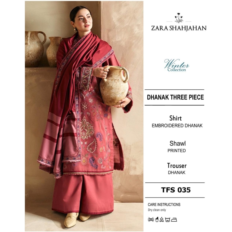zara shahjahan 004 unstitched luxury dhanak heavy embroidered 3pc suit