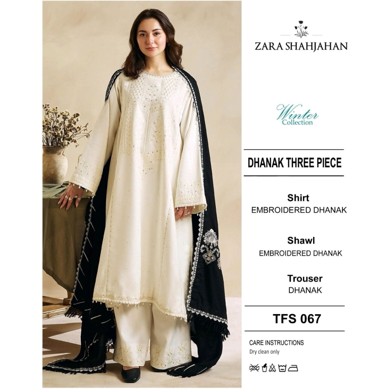 zara shahjahan 008 unstitched luxury dhanak heavy embroidered 3pc suit