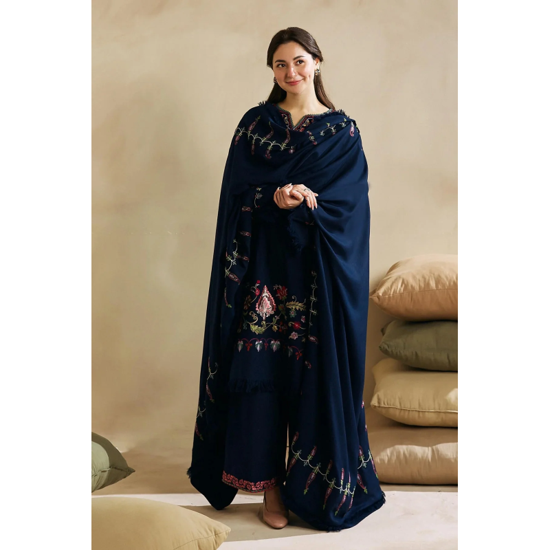 zara shahjahan 005 unstitched luxury dhanak heavy embroidered 3pc suit