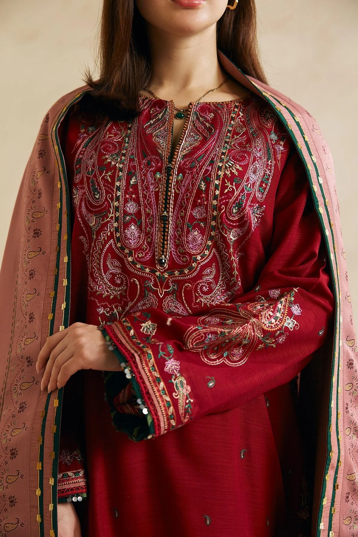 zara shahjahan 010 unstitched luxury dhanak heavy embroidered 3pc suit