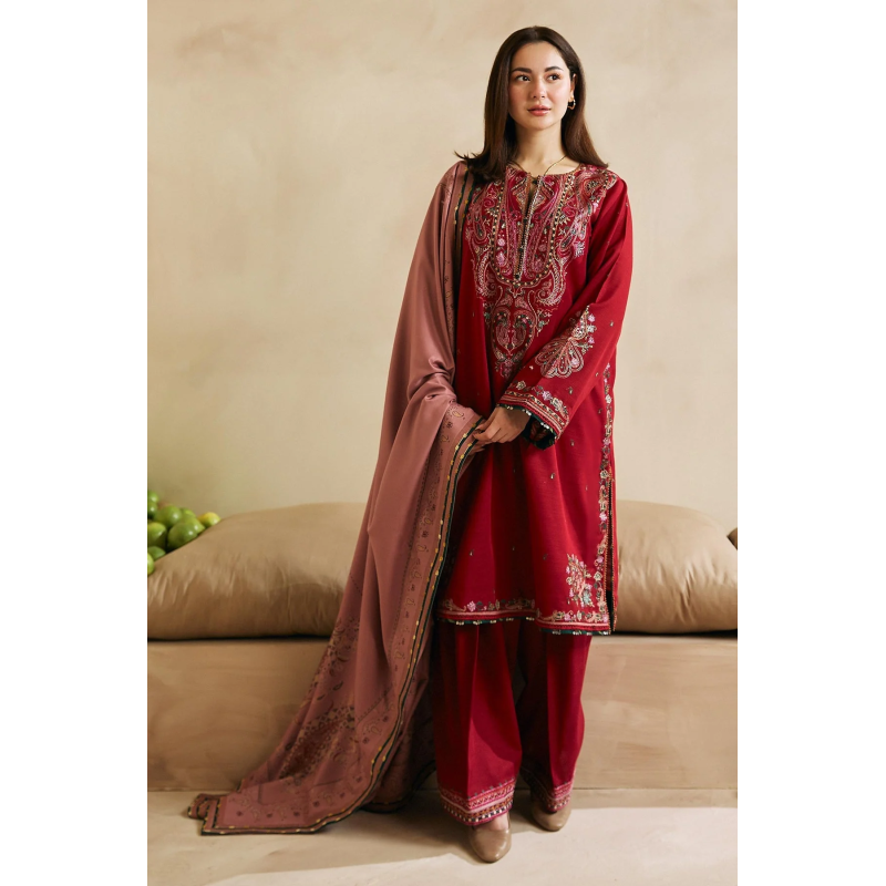 zara shahjahan 010 unstitched luxury dhanak heavy embroidered 3pc suit
