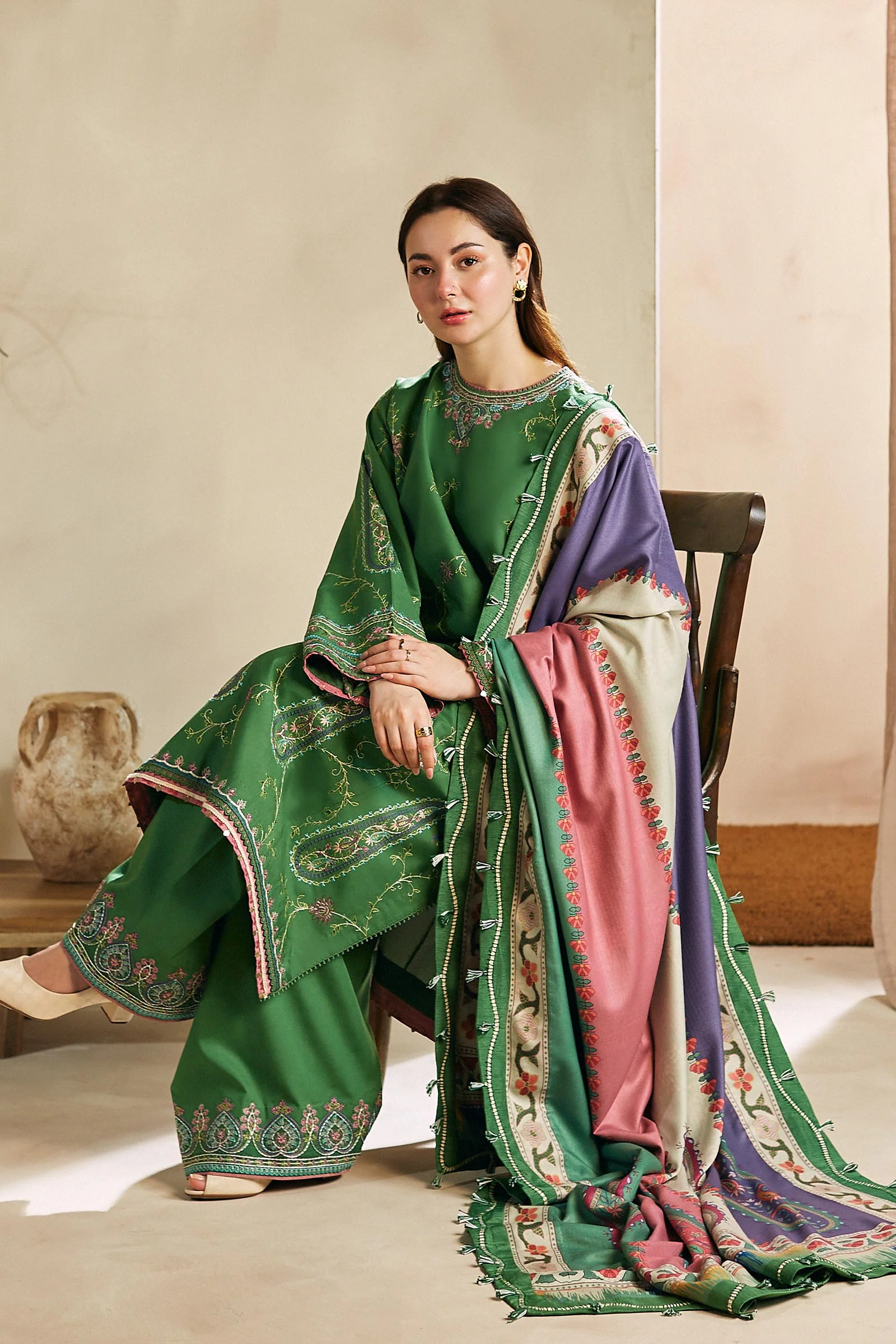 zara shahjahan 002 unstitched luxury dhanak heavy embroidered 3pc suit