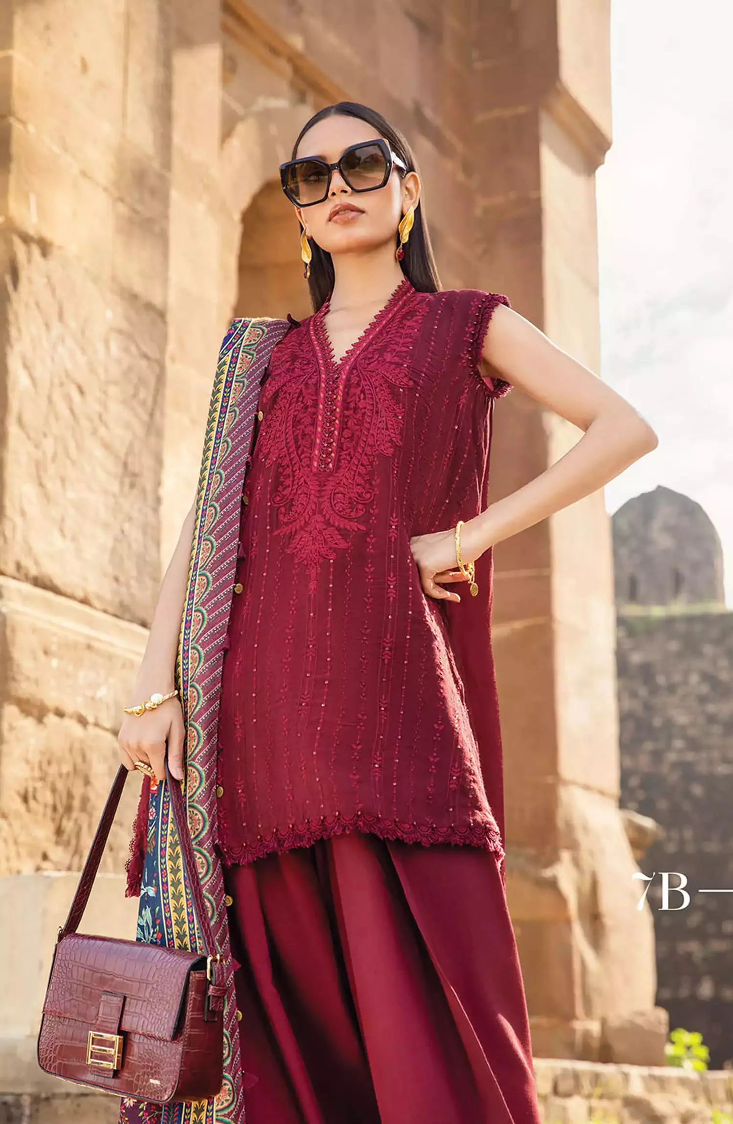 maria b 013 unstitched luxury dhanak heavy embroidered 3pc suit