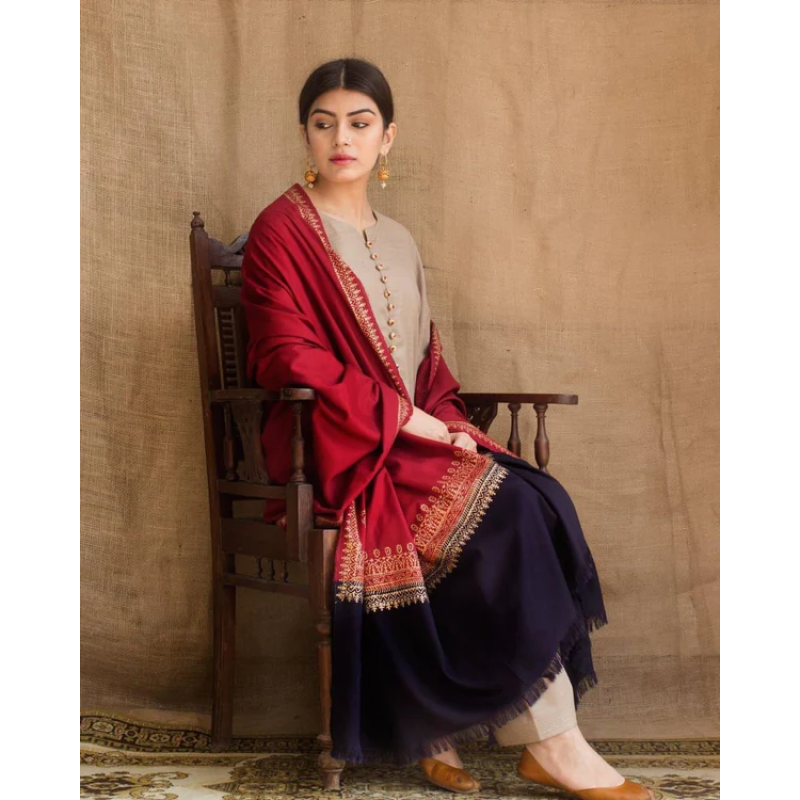 dyot 002 unstitched luxury dhanak heavy embroidered 3pc suit