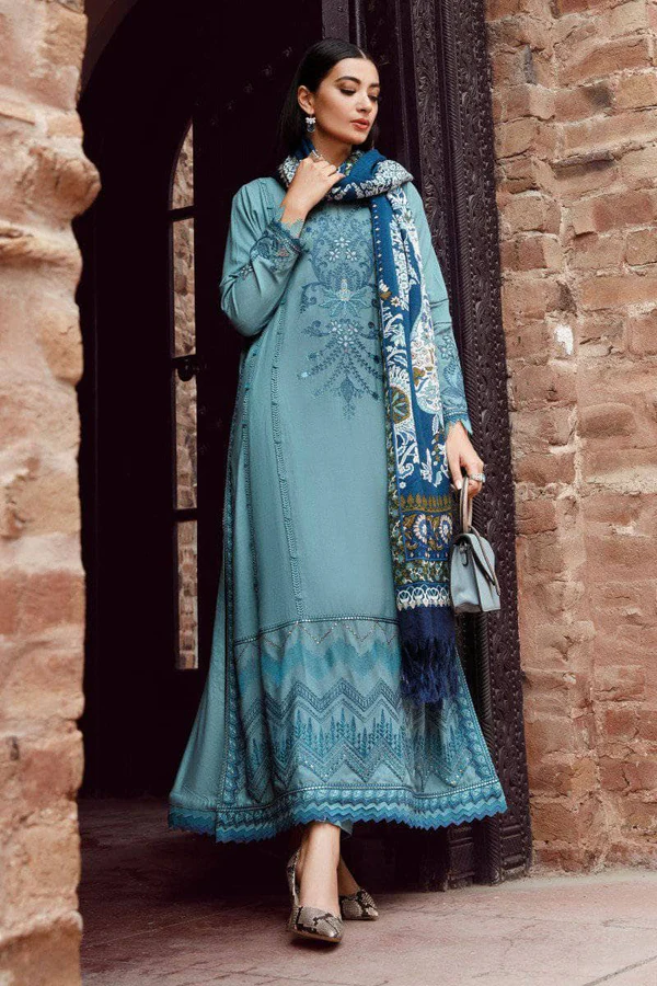 maria b 006 unstitched luxury dhanak heavy embroidered 3pc suit