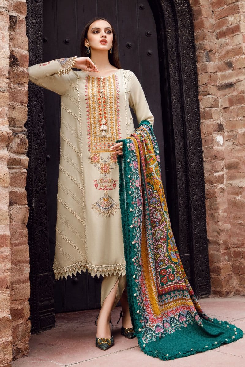 maria b 009 unstitched luxury dhanak heavy embroidered 3pc suit