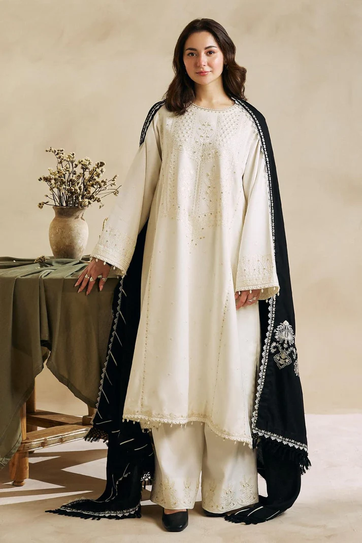zara shahjahan 008 unstitched luxury dhanak heavy embroidered 3pc suit