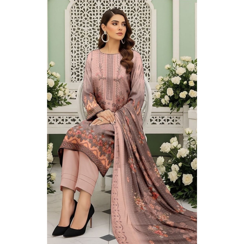 Nishat Linen Digital Printed Embroidered 3 Piece