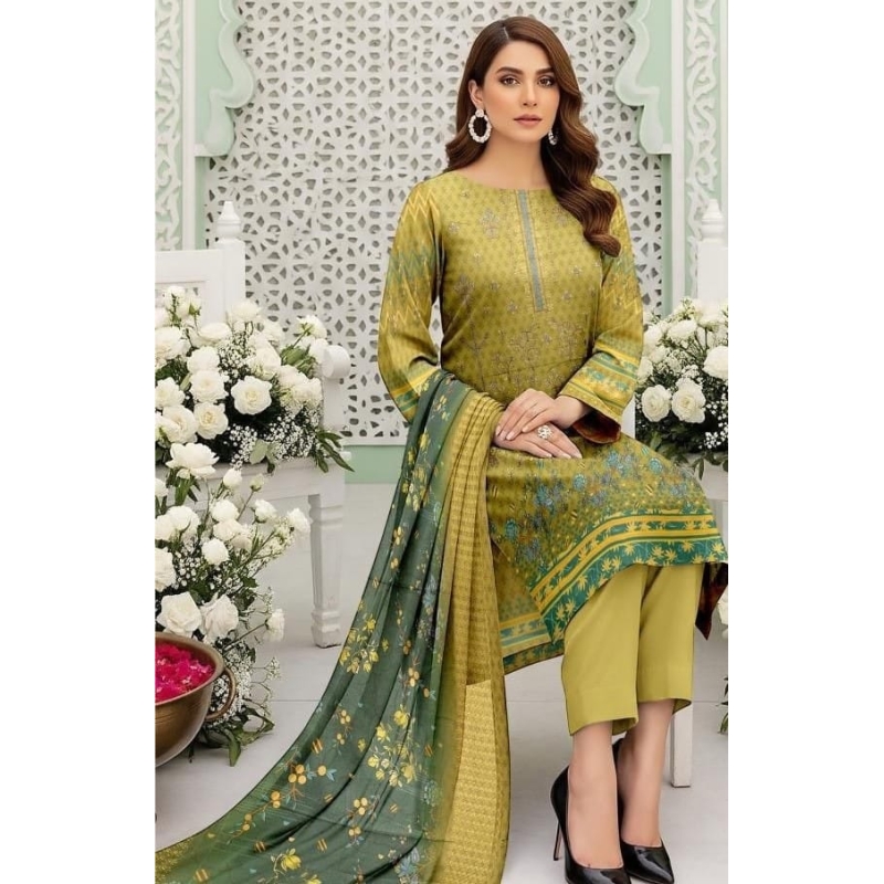 Nishat Linen Digital Printed Embroidered 3 Piece