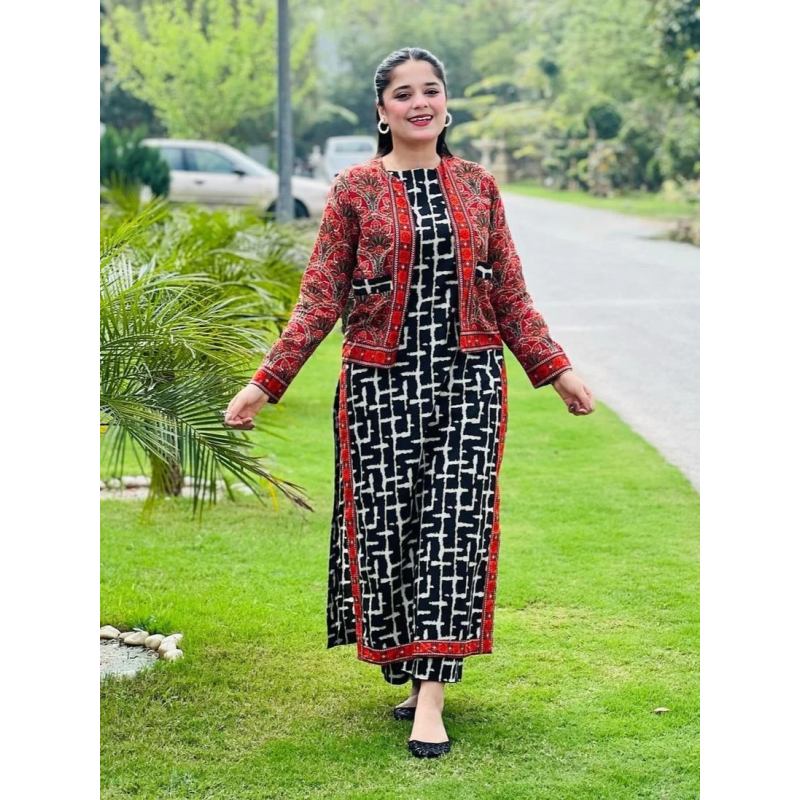 Bonanza Unstitched Digital Printed 3 Piece Khaddar Suit coad