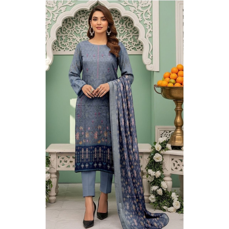 Nishat Linen Digital Printed Embroidered 3 Piece