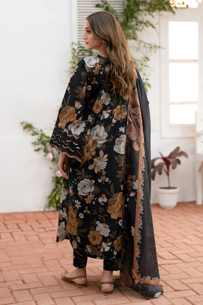 Baroque Digital Printed Linen 3 Piece Suit 018 - Image 4