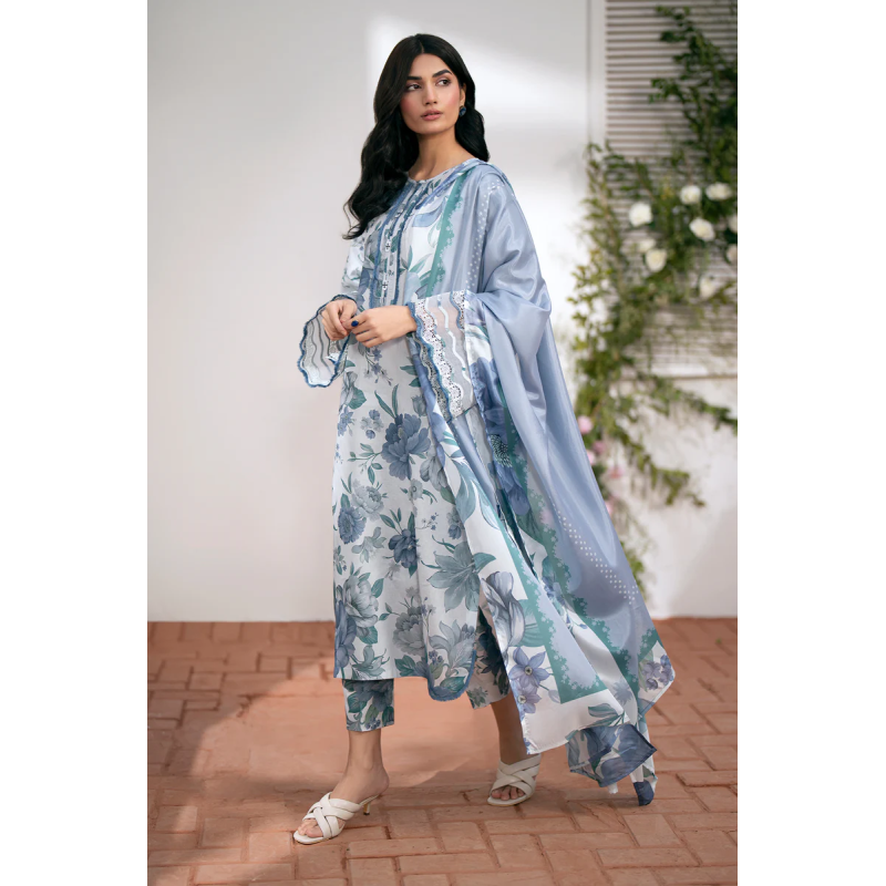 Baroque Digital Printed Linen 3 Piece Suit 019