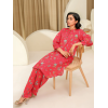 Limelight Digital Printed Fancy Linen 2 Piece Suit Red - Image 3