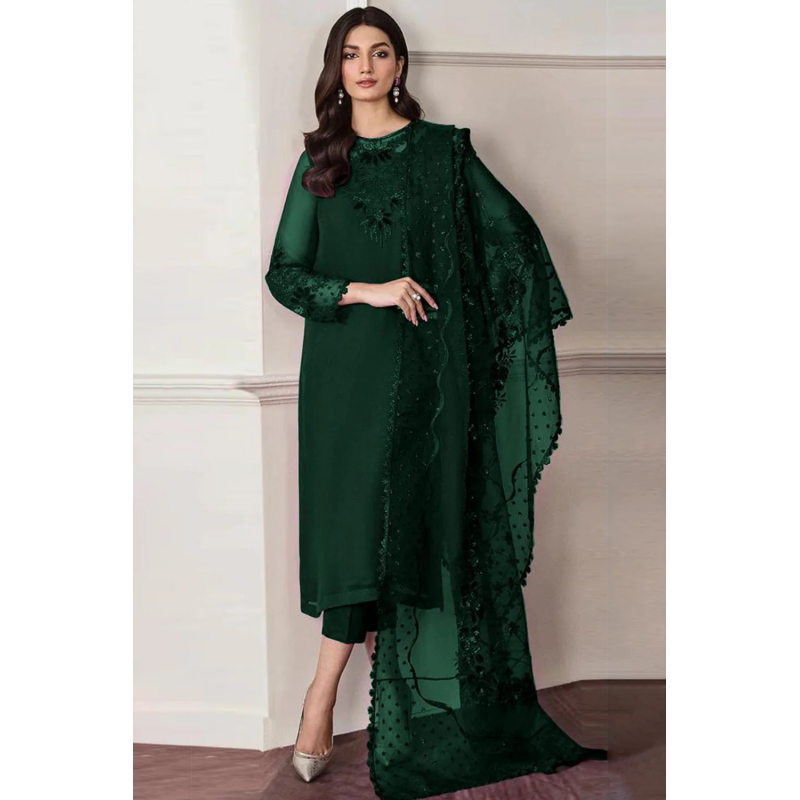 Baroque Embroidered 3 Piece Green