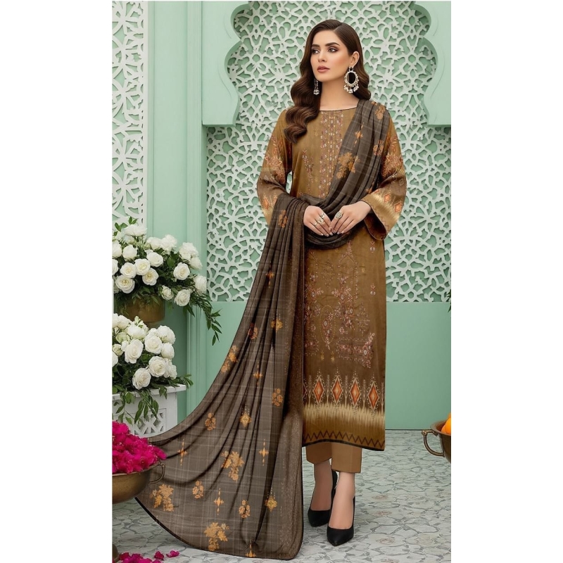 Nishat Linen Digital Printed Embroidered 3 Piece