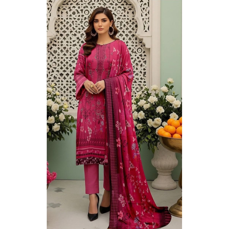 Nishat Linen Digital Printed Embroidered 3 Piece