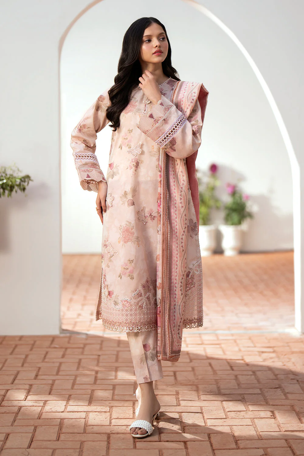 Baroque Digital Printed Linen 3 Piece Suit 020