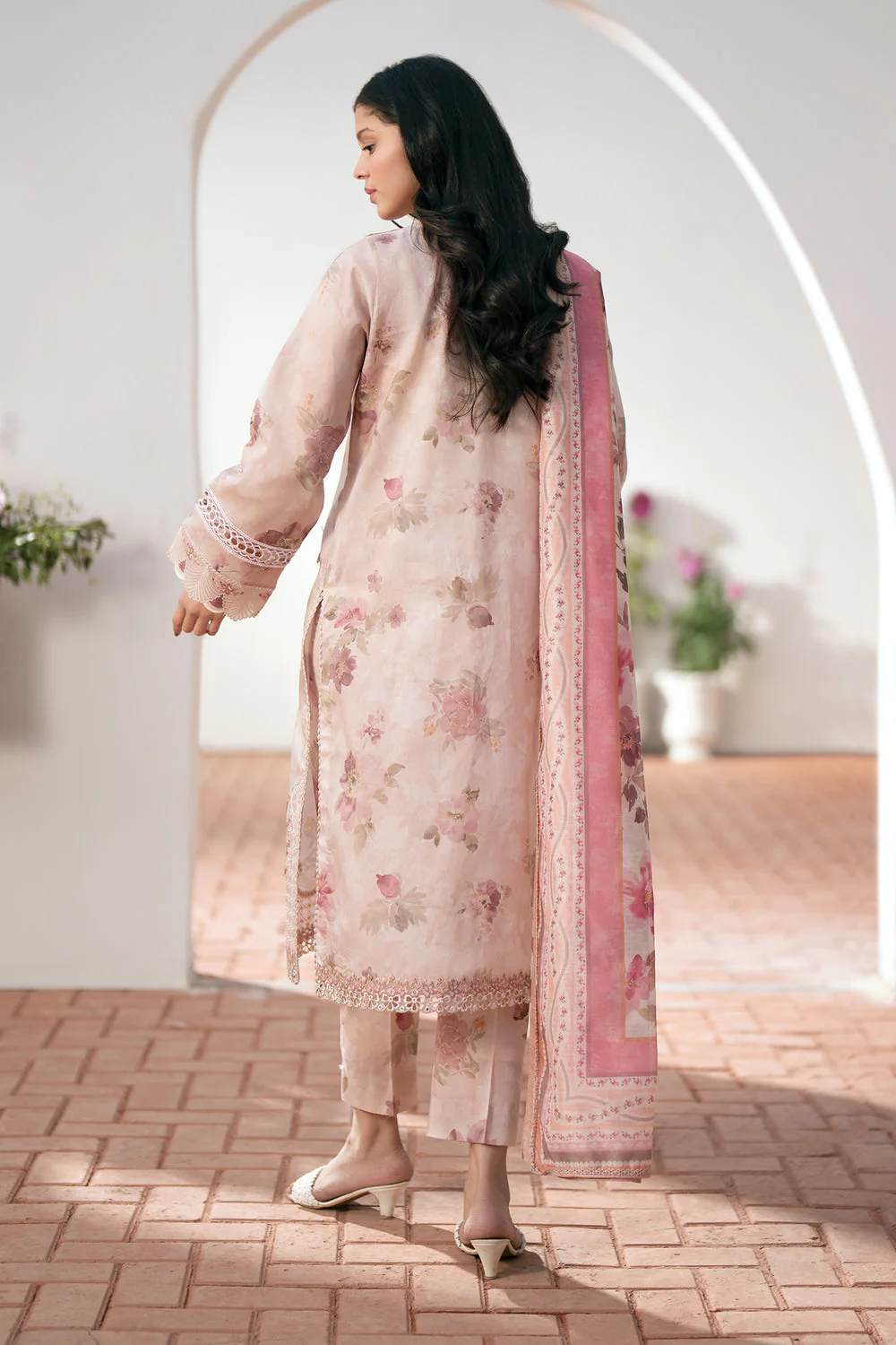 Baroque Digital Printed Linen 3 Piece Suit 020 - Image 2