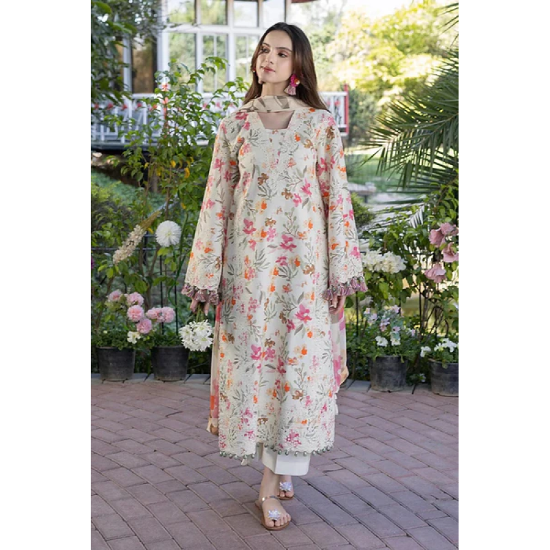 Crimson Unstitched Digital Print 3 Pc Suit