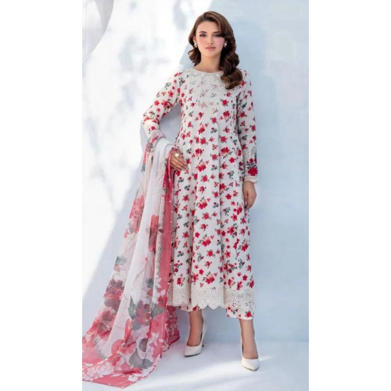 Baroque Digital Printed 3PC Lawn Suit With Patches - BR 59