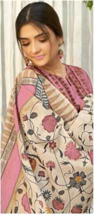 Urge Embroidered 3PC Cambric Cotton Suit – UG 81 - Image 3