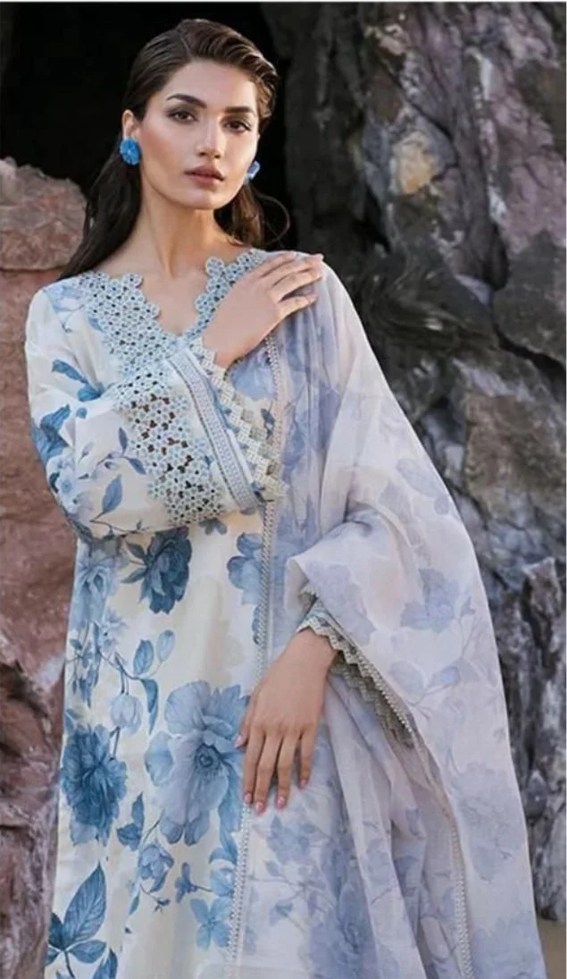 Baroque Digital Printed 3PC Lawn Suit With Patches - BR 62 - Image 2