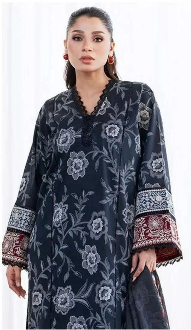 Baroque Digital Printed 3PC Lawn Suit With Patches - BR 63 - Image 2