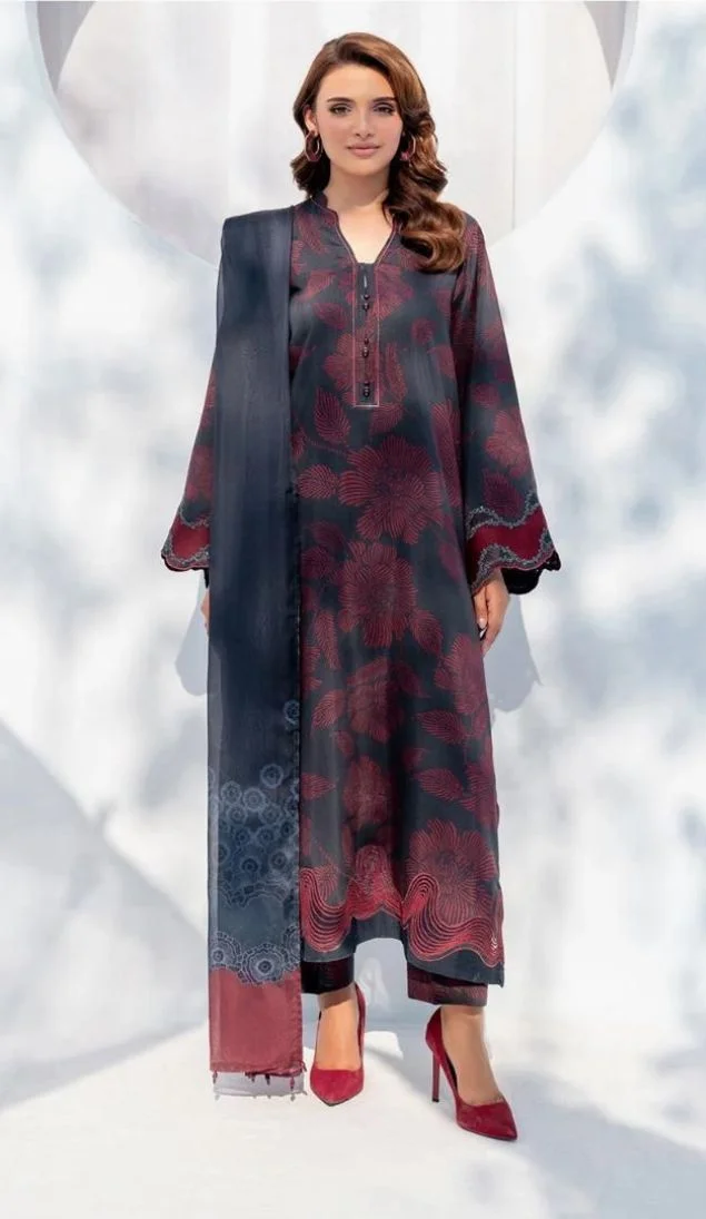 Baroque Digital Printed 3PC Lawn Suit With Patches - BR 64