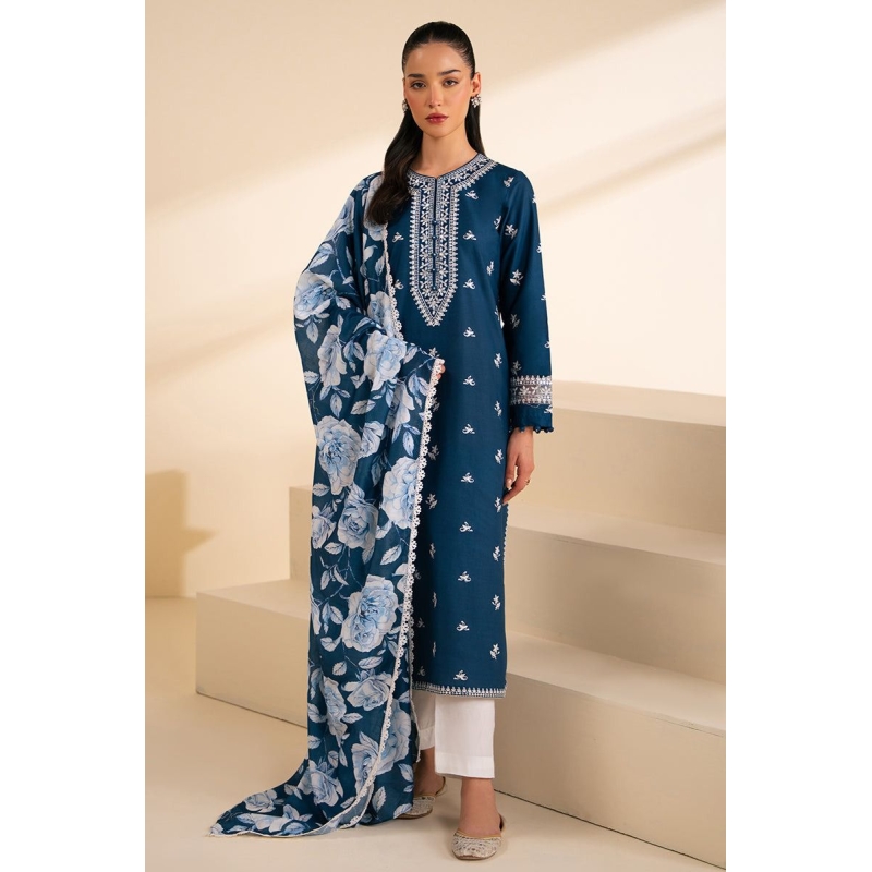Sapphire Embroidered 3PC Cambric Cotton Suit – SP 72