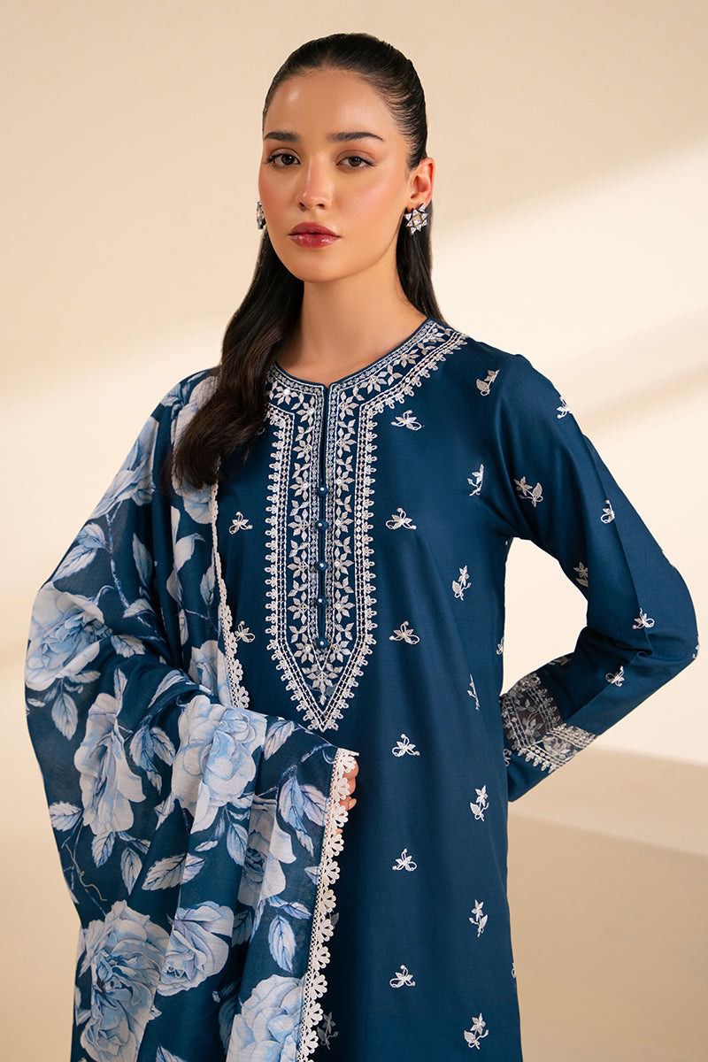 Sapphire Embroidered 3PC Cambric Cotton Suit – SP 72 - Image 3