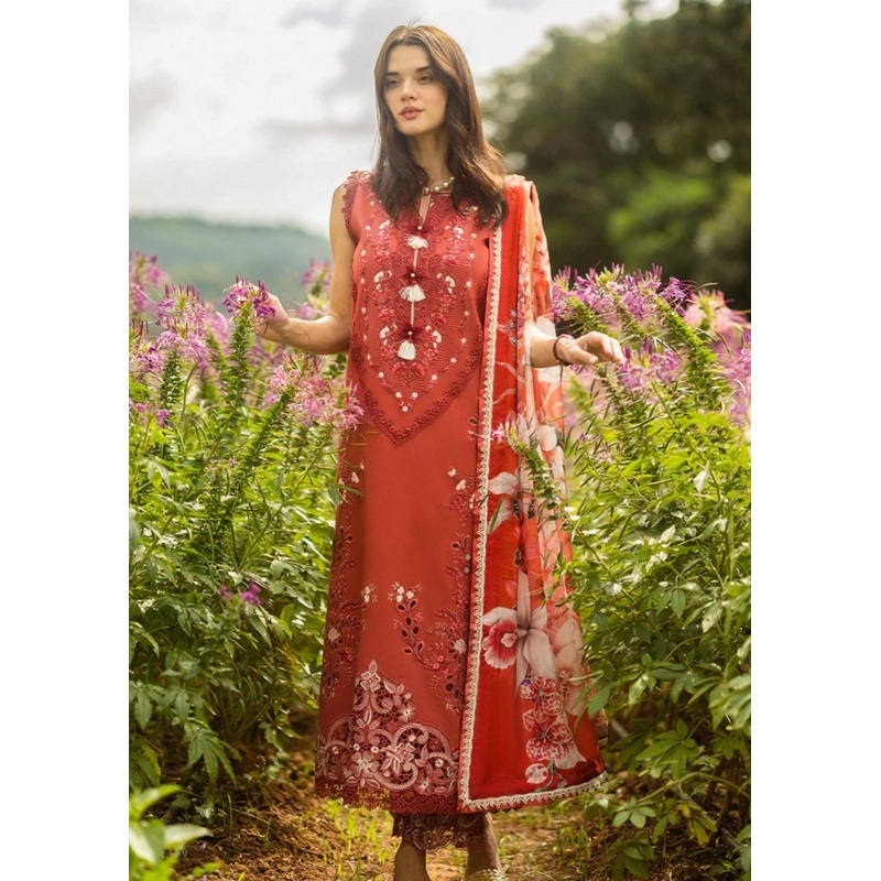 Mushq Embroidered 3PC Lawn Suit – MQ 66
